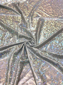 Nylon Spandex Fabric - Shatter Glass Mystique, Silver, Gold, Fuchsia, Green, Red, Black, Turquoise, Royal, 58"-60" Width