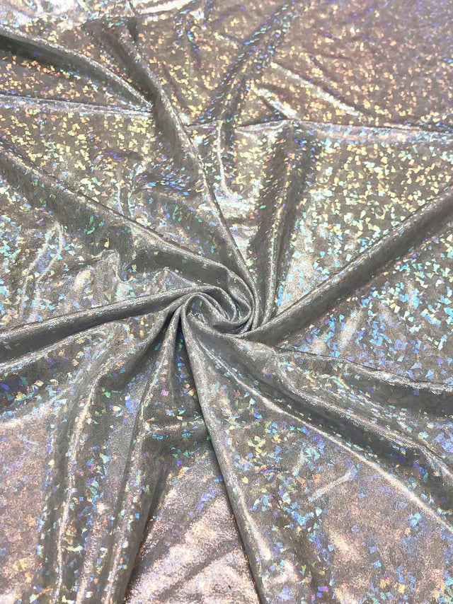 Nylon Spandex Fabric - Shatter Glass Mystique, Silver, Gold, Fuchsia, Green, Red, Black, Turquoise, Royal, 58"-60" Width