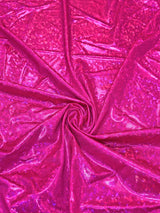 Nylon Spandex Fabric - Shatter Glass Mystique, Silver, Gold, Fuchsia, Green, Red, Black, Turquoise, Royal, 58"-60" Width