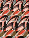 Polyester Spandex Abstract Design 2 Way Stretch Fabric - Abstract Print, Aqua/Yellow, Coral/Brown, Red/Yellow, 58" To 60" Width
