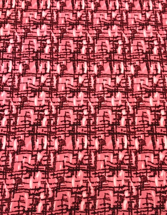 Abstract Squares Polyester Spandex Fabric - Abstract Squares Print, 58"-60" Width