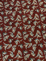 Leaves Print Polyester Spandex Fabric - Leaves Print, 58"-60" Width