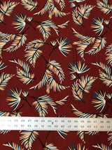 Leaves Print Polyester Spandex Fabric - Leaves Print, 58"-60" Width