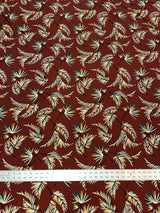 Leaves Print Polyester Spandex Fabric - Leaves Print, 58"-60" Width