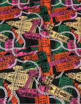 Big Buildings Print Polyester ITY Matte Jersey Fabric - Big Structures Print, 58" Width