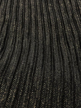 Gold Lurex On Black Polyester Spandex Mesh Fabric - Black, Gold Lurex, 56-58" Width