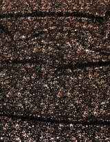 Small Rib Textured Fukuro Polyester Spandex Fabric - Small Dots Shiny Foil, Copper, Silver, 58" Width