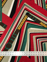 Belt Chain Lines Design Polyester Spandex Fabric - Green/Red, Pink/Hunter Green, 2-Way Stretch, 58" Width