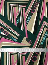 Belt Chain Lines Design Polyester Spandex Fabric - Green/Red, Pink/Hunter Green, 2-Way Stretch, 58" Width