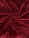 Velvet Textured Stripes Polyester Spandex Fabric - Hunter Green, Mustard, Wine, Black, 58-60" Width