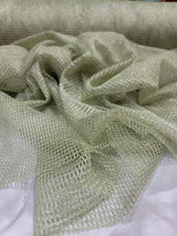 Shimmer Fish Net Fabric Sage Silver