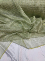 Shimmer Fish Net Fabric Sage Silver