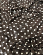 Polyester Spandex ITY Matte Jersey Fabric - 5Mm Polka Dots, Silver Swirl, 58-60" Width