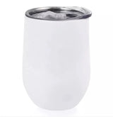Sublimation Wine Cup White Double Wall Insulated Tumbler - White, 12 Ounce, With Box And Slider Lid (1 Unit)