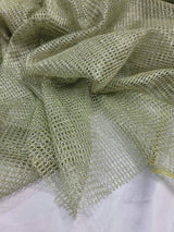 Shimmer Fish Net Fabric Sage Silver
