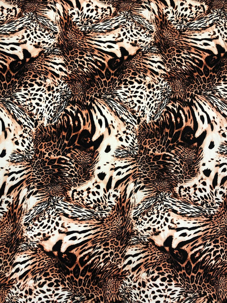 Animal Print Design Polyester Spandex Fabric - Animal Print, 58"-60" Width