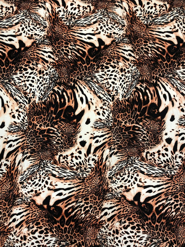 Animal Print Design Polyester Spandex Fabric - Animal Print, 58"-60" Width