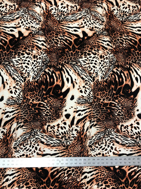 Animal Print Design Polyester Spandex Fabric - Animal Print, 58"-60" Width