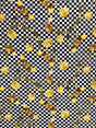 Checked W/ Gold Coins Print Polyester Spandex Fabric - Checked Gold Coins Print, 58"-60" Width