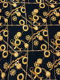 Sea Anchor Design Polyester Spandex Fabric - Black, White, Navy Anchor Print, 58" Width