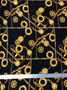Sea Anchor Design Polyester Spandex Fabric - Black, White, Navy Anchor Print, 58" Width