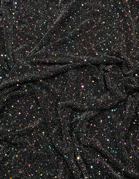 1 & 3Mm Multi Color Trans On Nylon Spandex Fabric - Textured Slinky, Multi Color, 52-54" Width