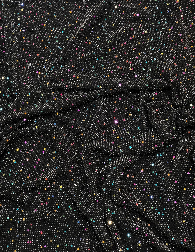 1 & 3Mm Multi Color Trans On Nylon Spandex Fabric - Textured Slinky, Multi Color, 52-54" Width