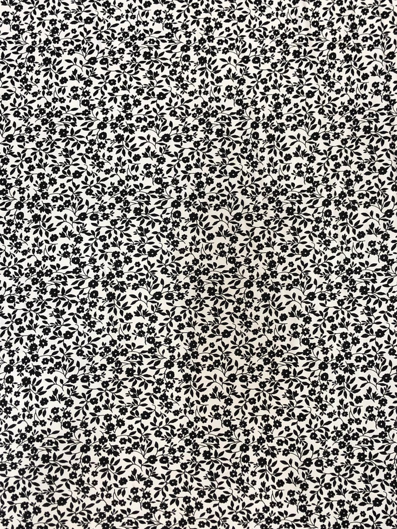 Small Floral Print Polyester Spandex Fabric - Small Floral Print, 54-56" Width