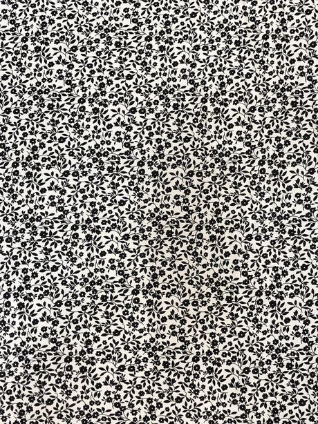 Small Floral Print Polyester Spandex Fabric - Small Floral Print, 54-56" Width