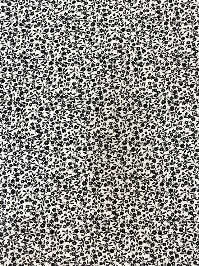 Small Floral Print Polyester Spandex Fabric - Small Floral Print, 54-56" Width