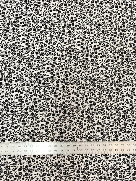 Small Floral Print Polyester Spandex Fabric - Small Floral Print, 54-56" Width