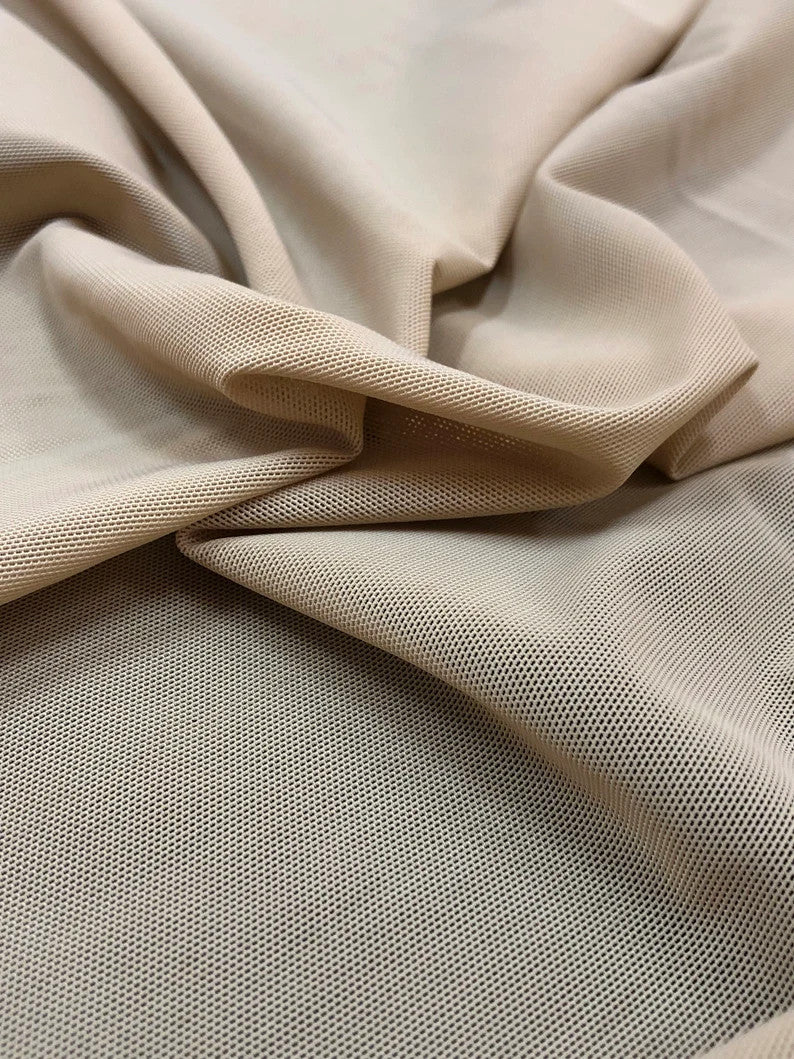 Dura Power Mesh Nylon Spandex Fabric - Black, Nude, 4 Way Stretch, High Compression, 60" Width