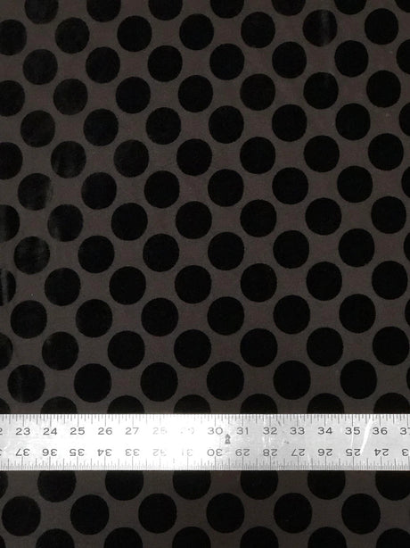 1.5 Inch Circles On Burnout Velvet Polyester Spandex Fabric - Black, Dark Camel, Wine, 58"-60" Width