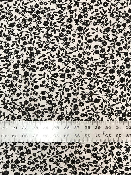 Small Floral Print Polyester Spandex Fabric - Small Floral Print, 54-56" Width