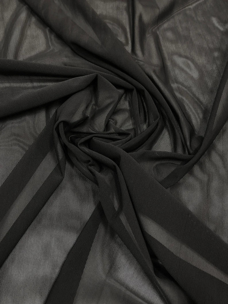 Dura Power Mesh Nylon Spandex Fabric - Black, Nude, 4 Way Stretch, High Compression, 60" Width