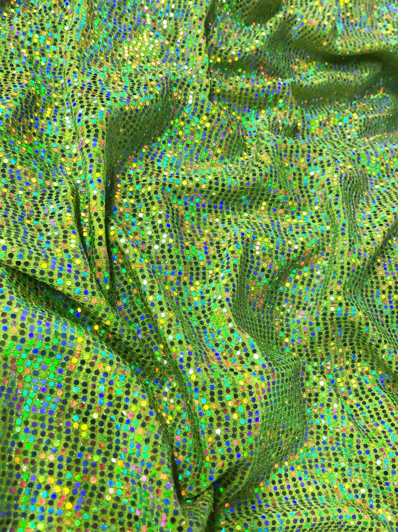 3Mm Holographic Trans Polyester Spandex Fabric - Metallic Foil, 54" Width (1 Yard)