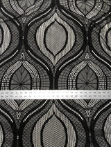 Lace Non-Stretch Big Design Polyester Fabric - White, Black