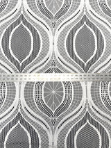 Lace Non-Stretch Big Design Polyester Fabric - White, Black