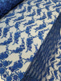 3D Floral Lace Royal Blue with Pearls