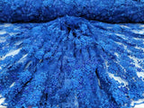 3D Floral Lace Royal Blue with Pearls