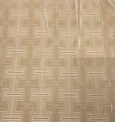 Polyester Spandex Ice Velvet Burnout Fabric - Beige, 2-Way Stretch, 58-60" Width