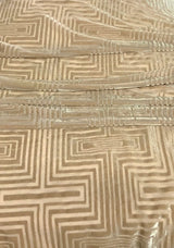 Polyester Spandex Ice Velvet Burnout Fabric - Beige, 2-Way Stretch, 58-60" Width