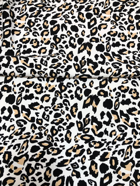Stretch Yoga Leopard Print Nylon Spandex Fabric - Leopard Print, 58"-60" Width