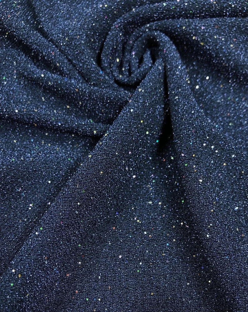 Nylon Spandex Fabric - Textured With Lurex, Multi Color Hologram, 58"-60" Width