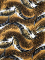 Big Abstract Animal Print Design Polyester Spandex Fabric - Mustard/Gray Abstract Animal Print, 58"-60" Width