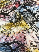Colorful Snake Print Bulgari Polyester Spandex Fabric - Blue, Purple