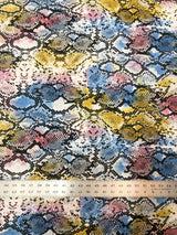 Colorful Snake Print Bulgari Polyester Spandex Fabric - Blue, Purple