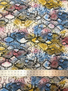 Colorful Snake Print Bulgari Polyester Spandex Fabric - Blue, Purple
