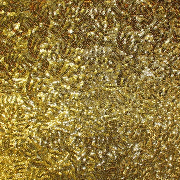 Gold Seaweed Glitz Sequin Mesh Fabric,