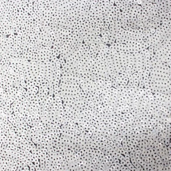 White Seaweed Glitz Sequin Mesh Fabric,